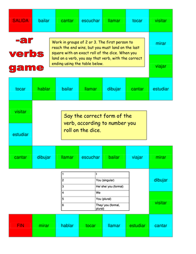 AR verb game