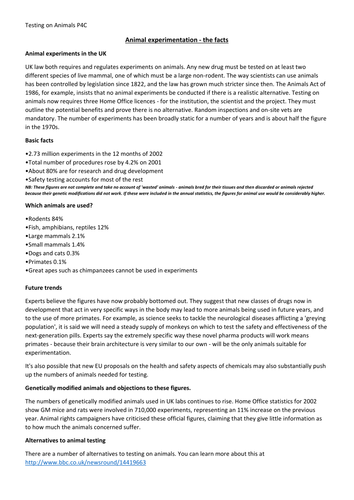 Philosophy4Children (P4C) lesson on animal experimentation and its morality