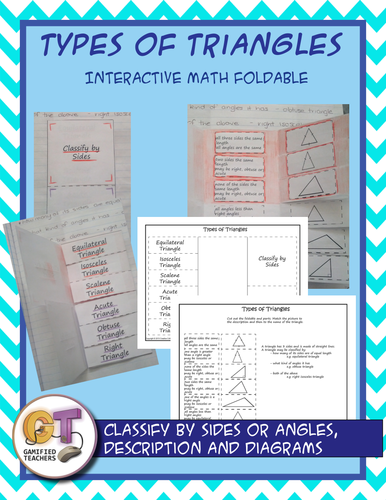 Types of triangles classification interactive notebook math foldable