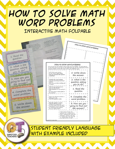 How to solve word problems interactive notebook math foldable