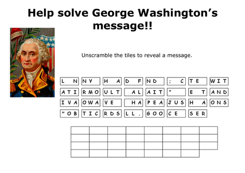 Help solve George Washington’s message