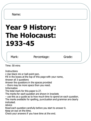 Holocaust assessment