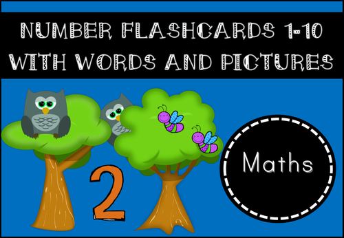 Number Flashcards for Display Purposes for EYFS/KS1