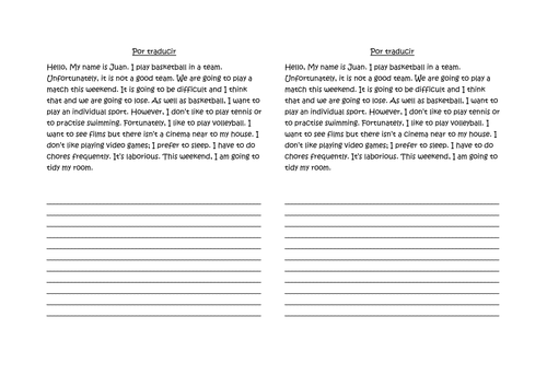 Los pasatiempos / Hobbies (Review)