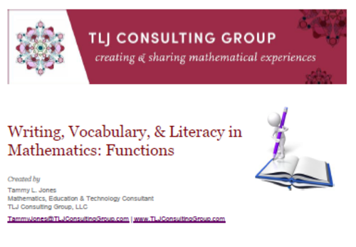 Writing, Vocabulary & Literacy in Mathematics: Functions