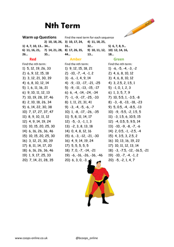 Nth Term Worksheet 2021