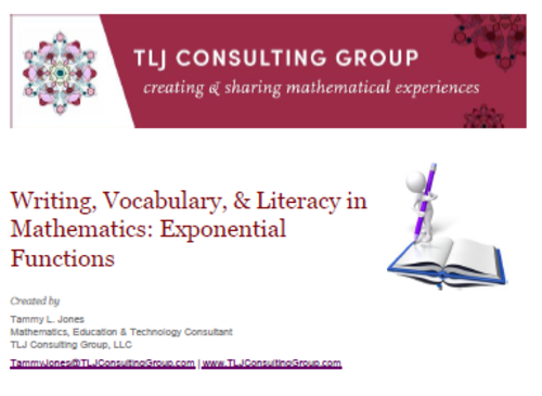 Writing, Vocabulary & Literacy in Mathematics: Exponential Functions