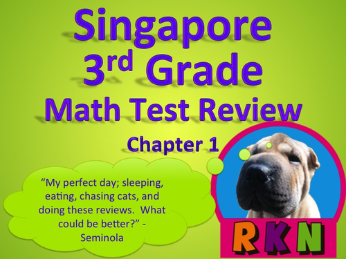 Singapore 3rd Grade Chapter 1 Math Test Review (6 pages)