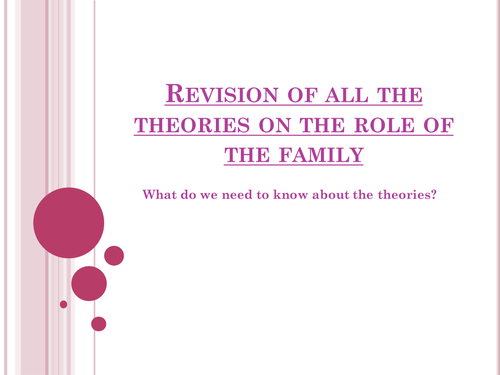 Revision of all the theories on the role of the family
