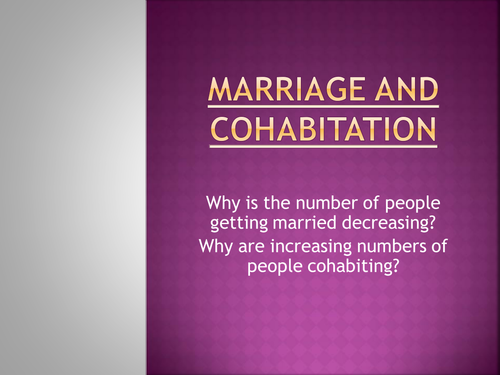 Marriage and Cohabitation