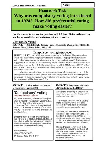 Why was compulsory voting introduced in 1924?  How did preferential voting make voting easier?
