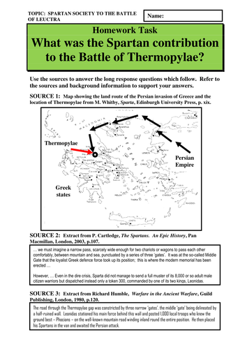 What was the Spartan contribution to the Battle of Thermopylae?