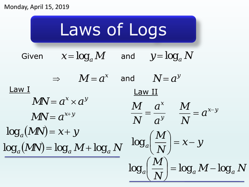 logarithm properties examples of  Laws Resources   sjcooper Teaching by Tes Logs
