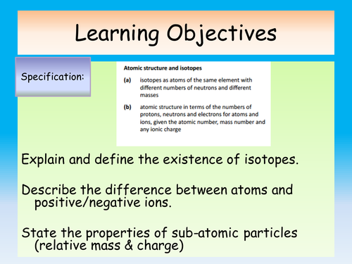 OCR A Level Chemistry A New Spec (from Sept 2015) - Atoms and Reactions whole topic