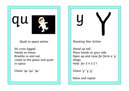 Space themed Yoga/ actions Reception Initial sounds linking with phonics