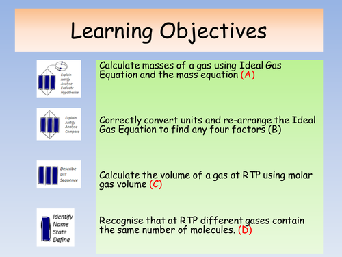 OCR A Level Chemistry A New Spec (from Sept 2015) - Volumes and Ideal Gas Equation lesson
