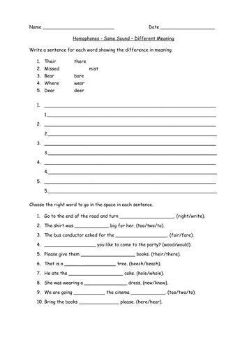 Homophones
