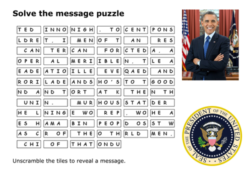 Solve the message puzzle about Osama bin Laden