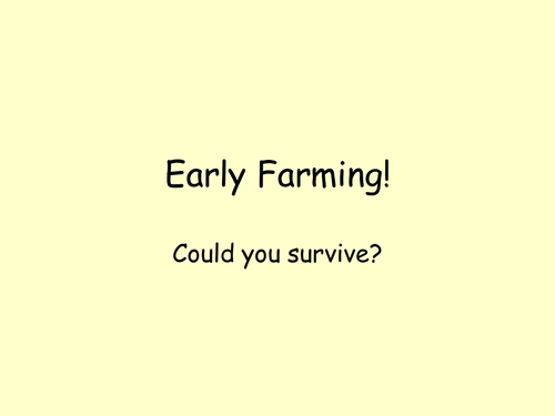 Farming Trade Game resource sheets and powerpoint explanation