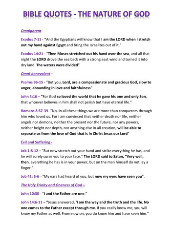 Eduqas Component 2 Christianity Bible Quotes