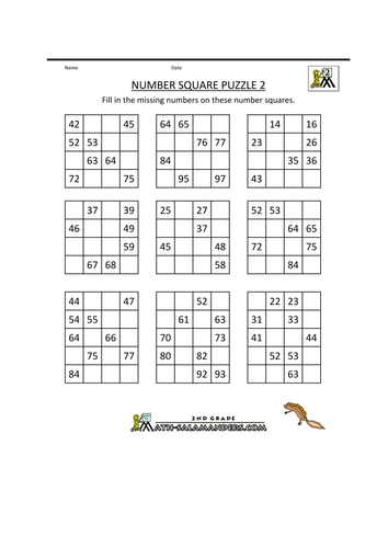 Year 2 Maths Number Ordering Numbers on a 100 square - 2 Lesson Plans