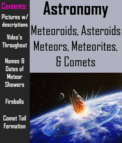 Comets, Meteors, Meteoroids, Meteorites, & Asteroids - Interactive PowerPoint