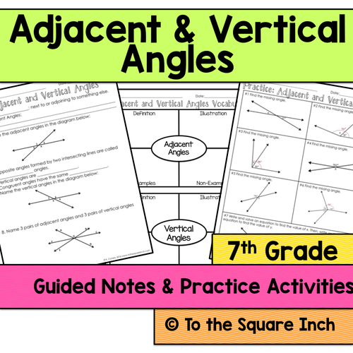 Adjacent and Vertical Angles Notes