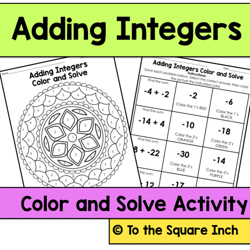adding-integers-color-and-solve-teaching-resources