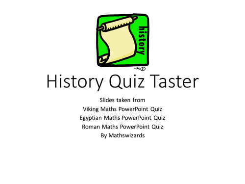 History/Maths Quiz Taster