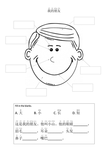 Facial Features  (Mandarin Chinese)