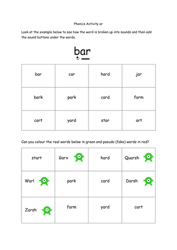 Guided Reading - Phonics Activity digraphs and split digraphs