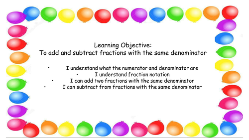 Add and Subtract Fractions with the Same Denominator Lesson Plan PowerPoint Interview Observation