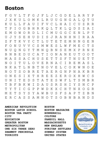 Boston Word Search