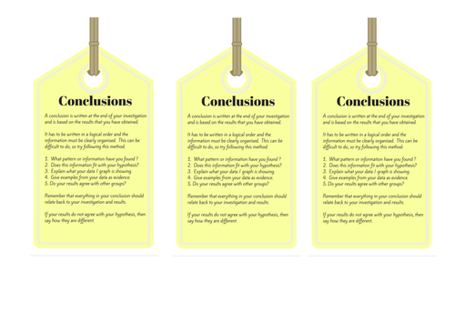 Study aid on how to write conclusion, evaluations and risk assessments, marking hack