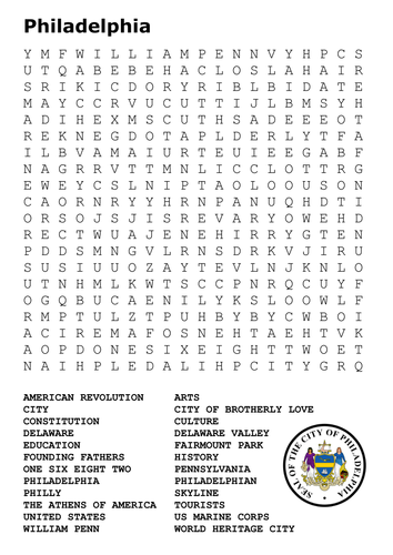 pennsylvania word search by sfy773 teaching resources