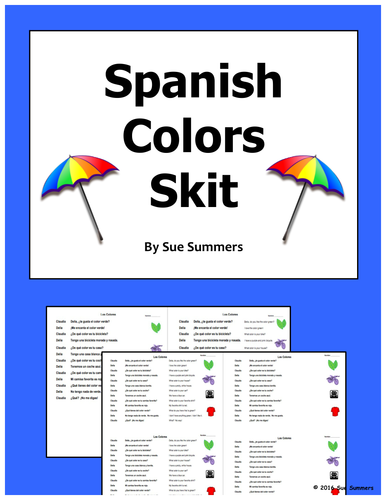 Spanish Colors Skit / Role Play / Speaking Activity - Los Colores