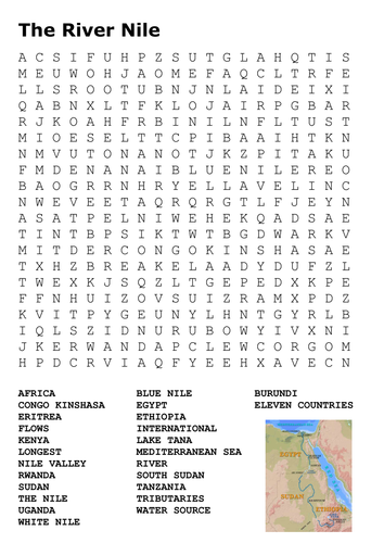 River Nile Word Search