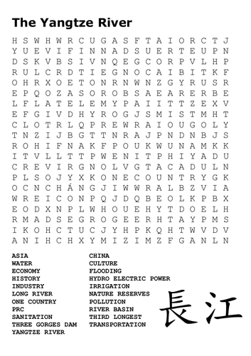 Yangtze River Word Search