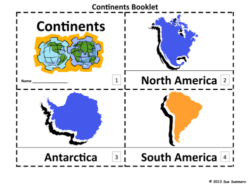 Continents 2 Emergent Reader Booklets