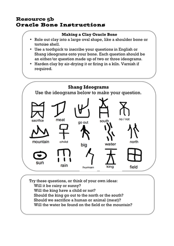 Shang Dynasty - Oracle Bones Instructions