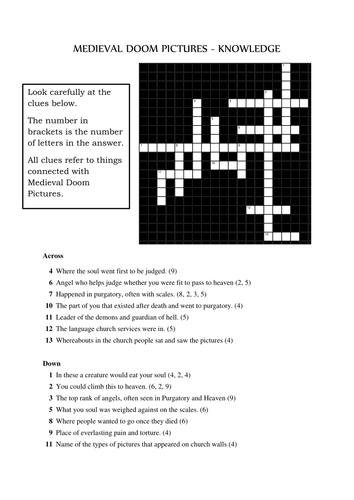 Doom Pictures Crosswords