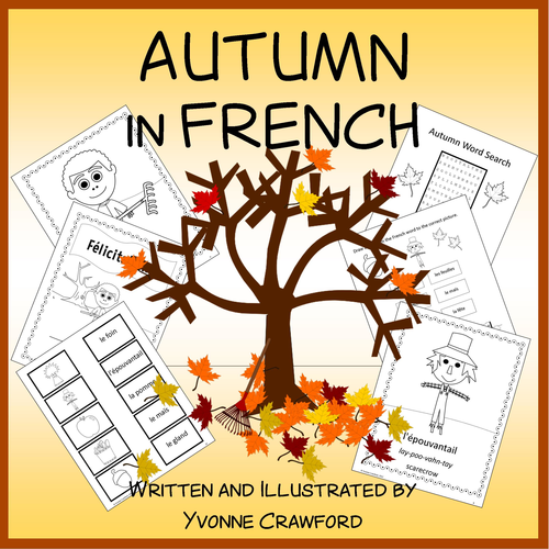 French Autumn Vocabulary Sheets, Printables, Matching & Bingo Games