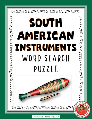 South American Instruments Word Search Puzzle