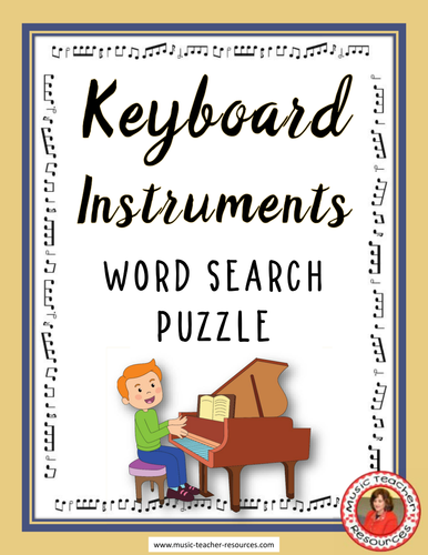 Keyboard Instruments Word Search Puzzle