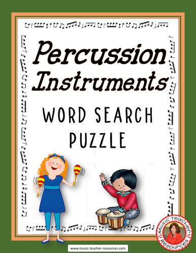 Percussion Instruments Word Search Puzzle