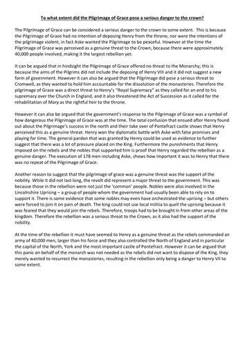 How serious was the threat to the King?