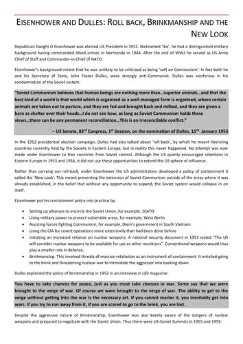 Cold War; New Leaders & Internal Threats