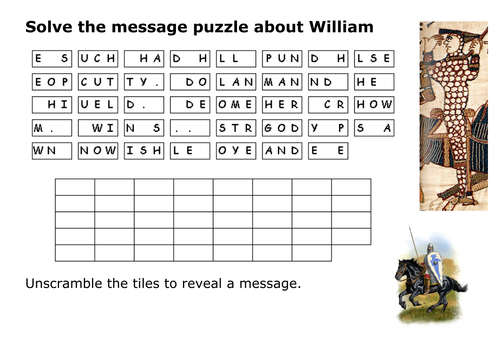 Solve the Message Puzzle about the Harrying of the North