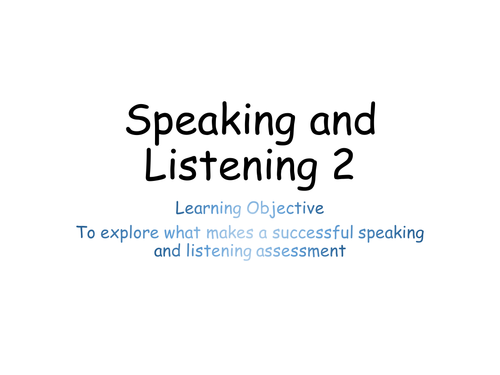 Cambridge IGCSE English Language Speaking & Listening Component 5 Scheme unit of work