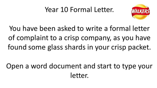 ICT Formal Letter Writing Cover/One off Lesson